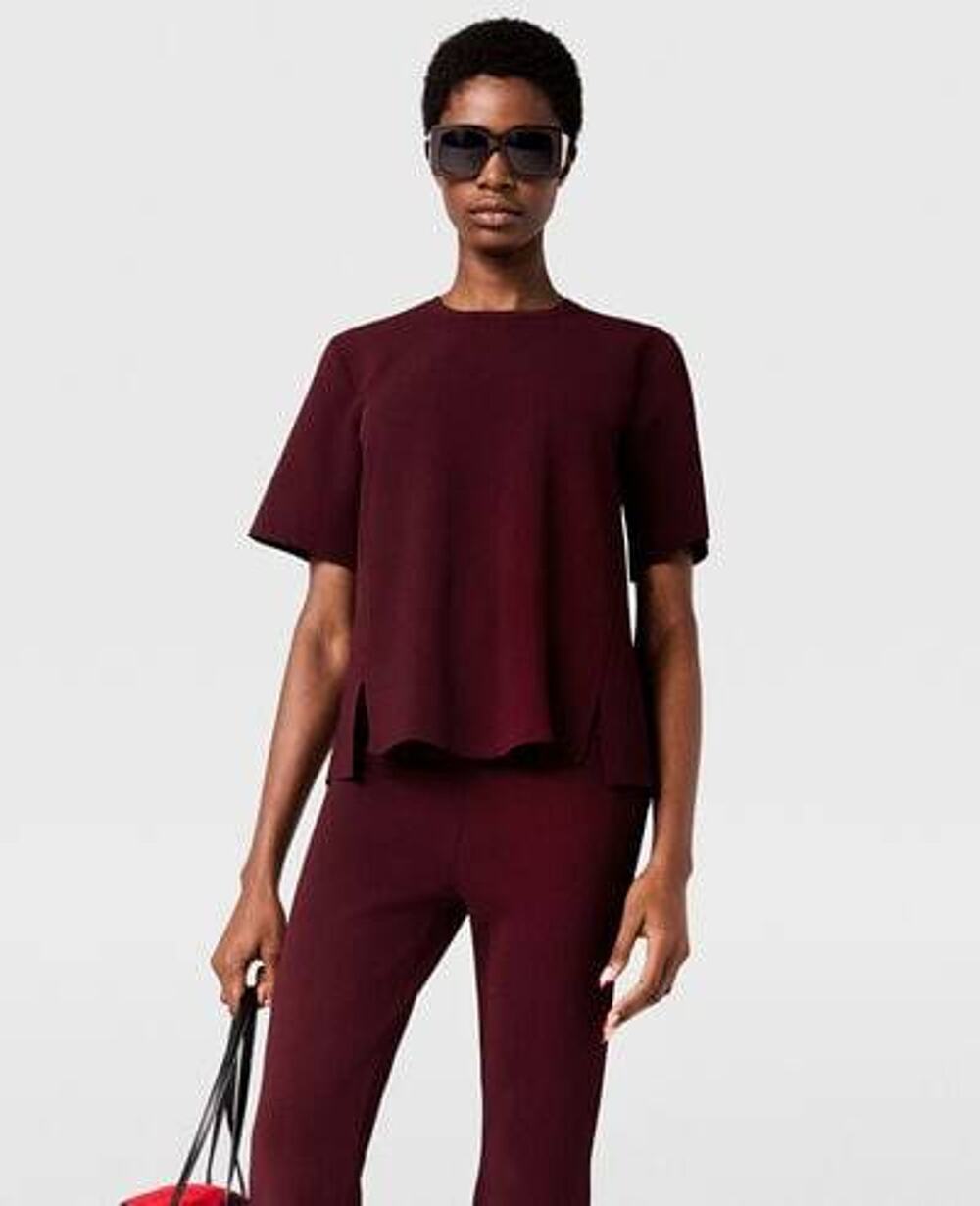 Stella McCartney  Iconic Compact Knit Top in Bordeaux XS